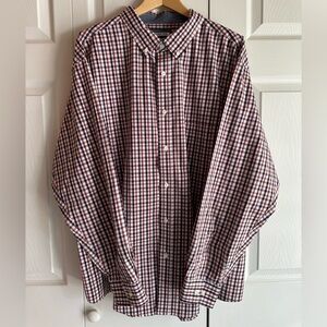 Men’s Haggar Stretch Button Down Shirt - Multi Colored Plaid - Men’s XXL